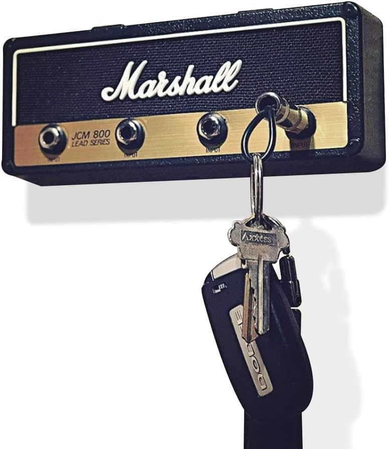 Key Holder,Wall Mounting Guitar Amp Key Hooks for Musician Lovers, JCM800 Keychain Including 4 Pieces Key Ring.