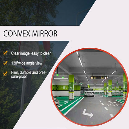 Convex Mirror 60Cm Road Traffic Safety Mirror Unbreakable 130 Degree Wide Angle Blind Spot Mirror Car Parking Security Curved Convex Road Mirror with Bracket Screws for Driveway Blind Spot Road