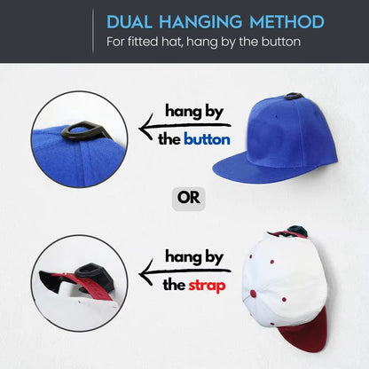 5/8Pcs Adhesive Hat Racks Free-Punch Casual Hat Storage Hook Wall Door Baseball Cap Holder Hat Display Strong Hold for Closet