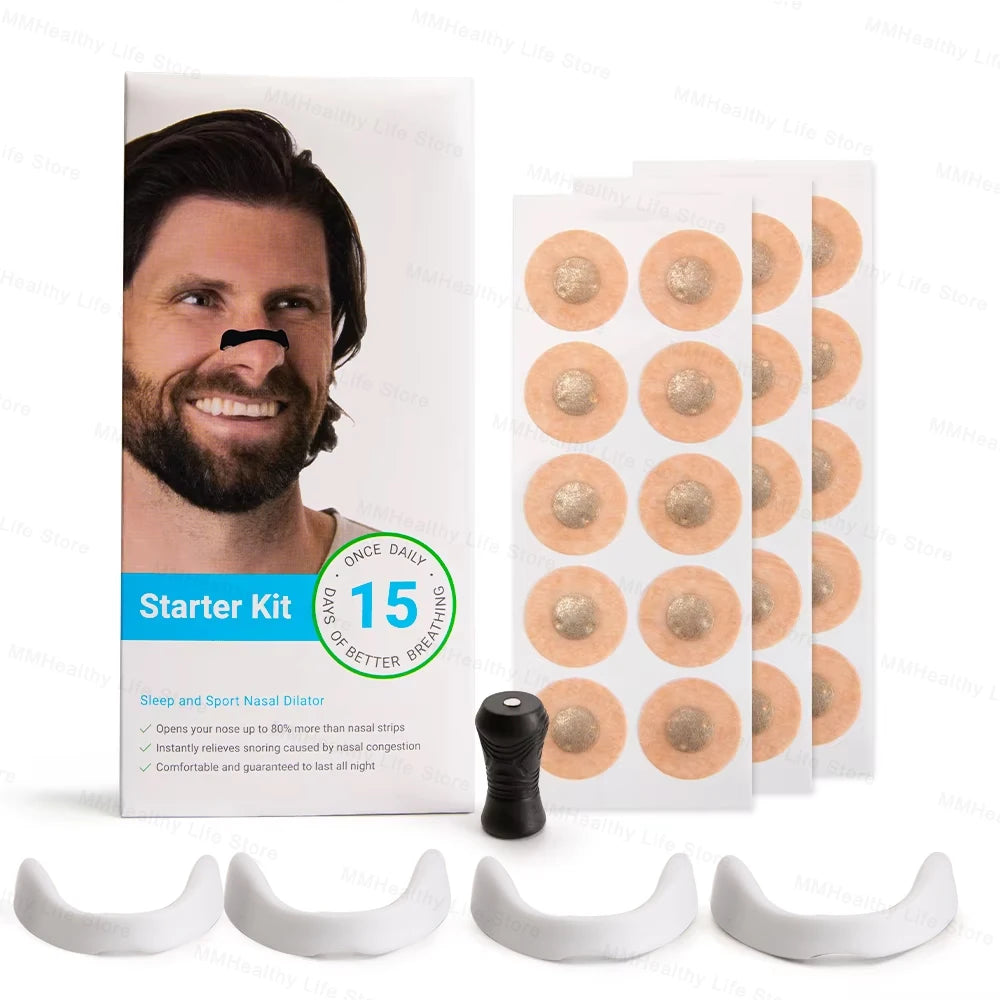 Magnetic Nasal Breathing Nose Dilators Starter Kit Nasal Strips Nasal Clip anti Snoring Improve Sleeping Aid Preventing Snoring