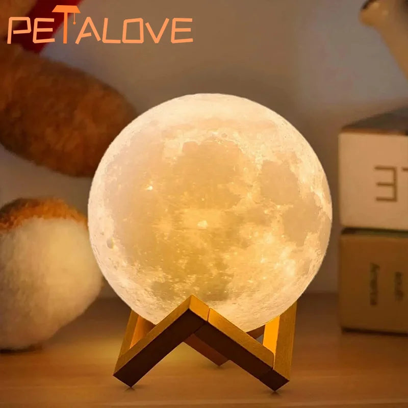 Hot Selling Moon Light Romantic Atmosphere Room Decoration Warm Soft Light Accompany Night Lamp Birthday Gift Button Cell