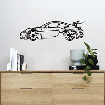 Wall Decoration Art Creative Metal Iron Line 911 GT3 RS Sports Car Hanging Home Indoor Outdoor