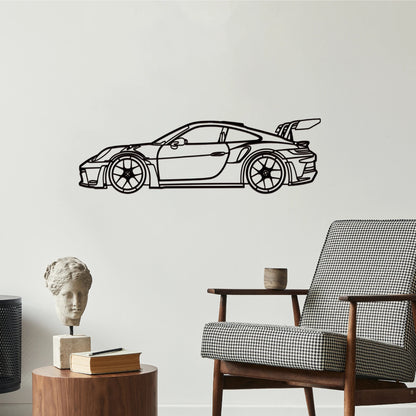 Wall Decoration Art Creative Metal Iron Line 911 GT3 RS Sports Car Hanging Home Indoor Outdoor