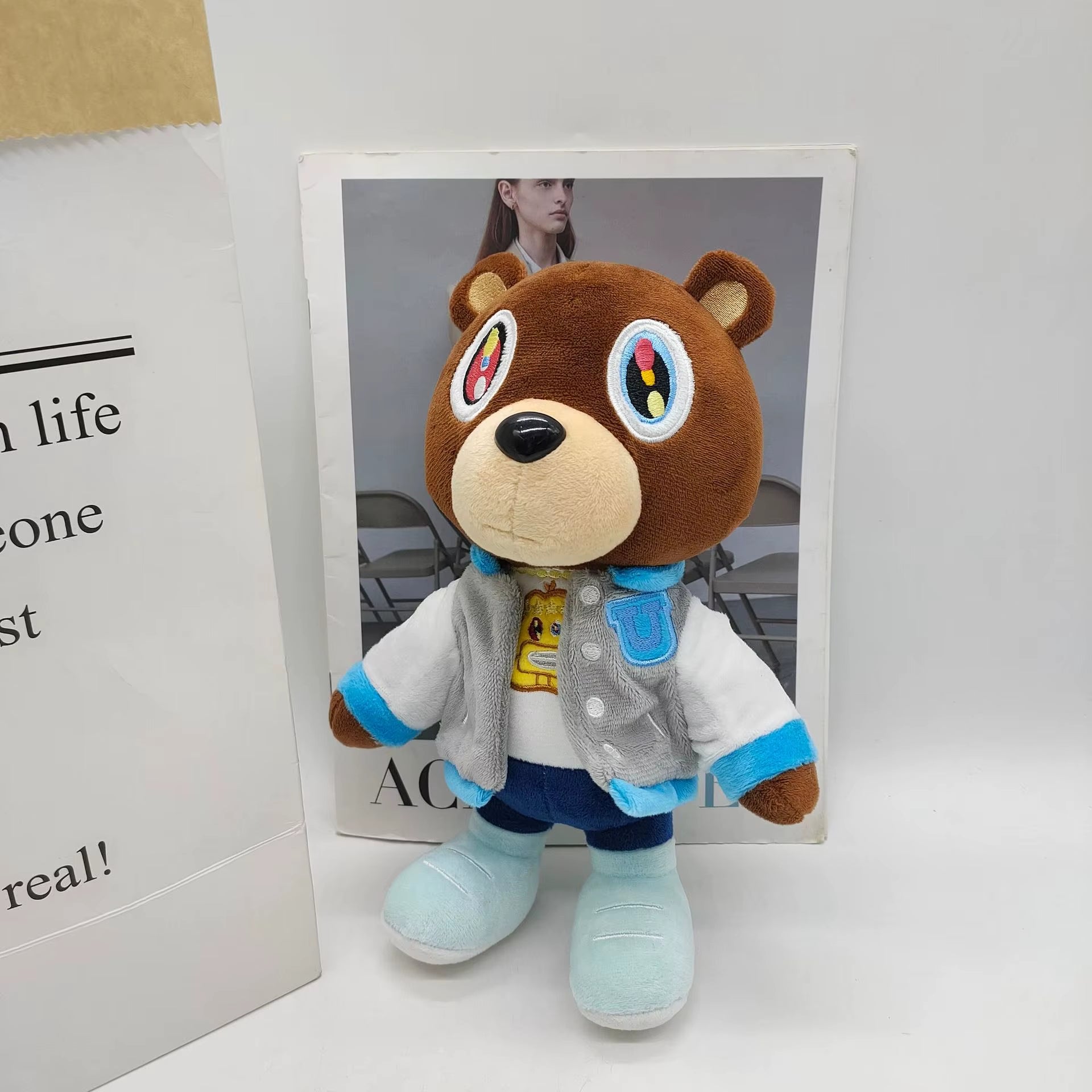 26-30Cm Kawaii Kanye Dropout Bear Teddy Bear Plush Toys Kanye West Graduation Soft Stuffed Home Room Decor Birthday Gift